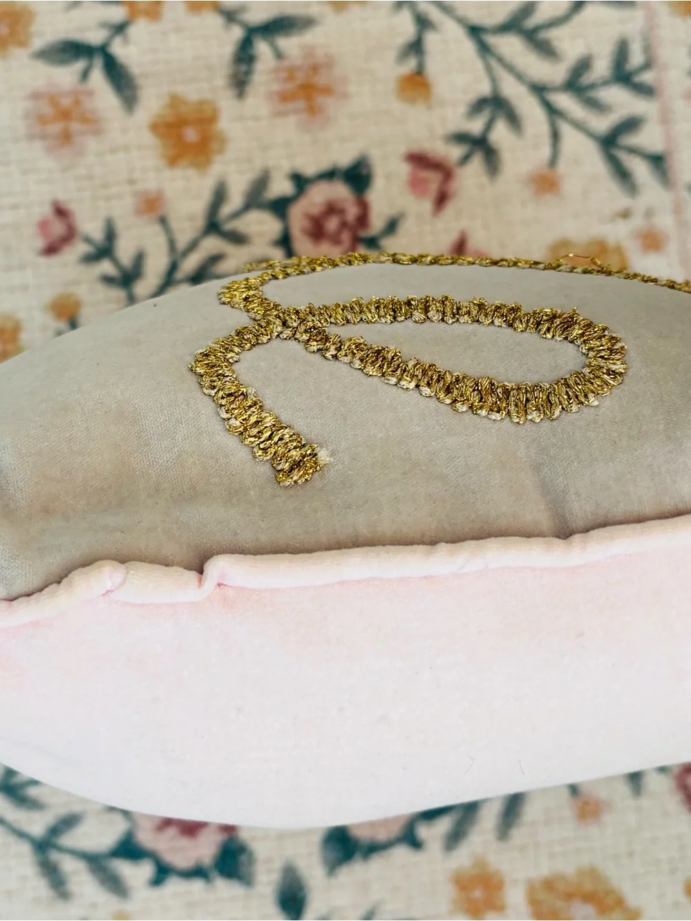 Sparkle Gold “Sparkle” Velvet Lumbar Throw Pillow 12” x 20” Blush Pink